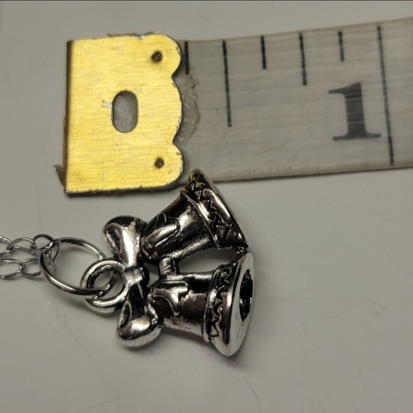 Silver Chain and Silver Christmas Bell Charm Necklace - Picture 5 of 10